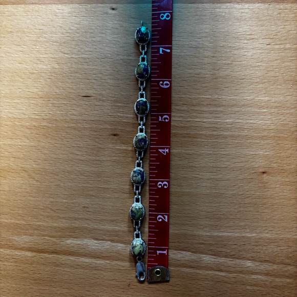 Source Unknown Atlanticite set in 925 Silver Bracelet 7.5 inches - Picture 3 of 3